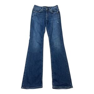 Silver Jeans Co Suki Slim Bootcut Midrise Blue Denim Western Jeans Women size 26